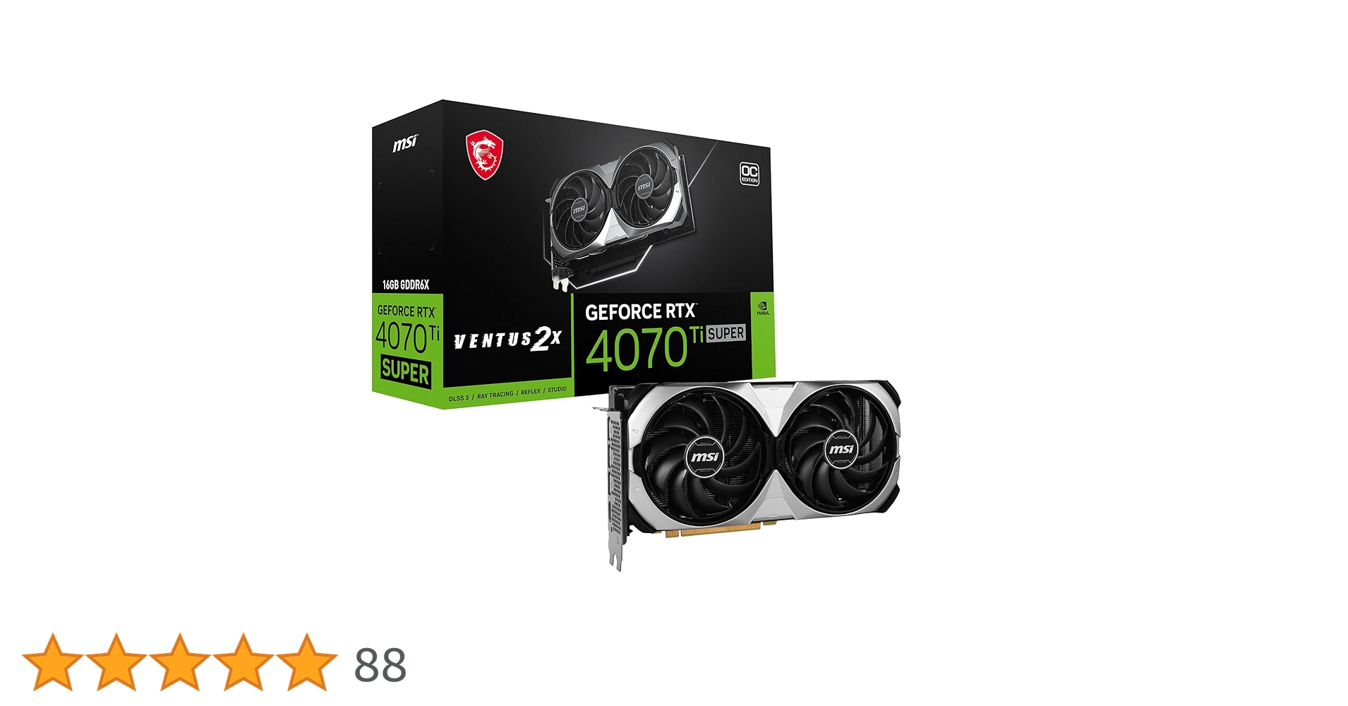 グラフィックボード・グラボ・ビデオカード MSI RTX 4070 Ti SUPER 16GB VENTUS 2X MSI GeForce RTX™ 4070 Ti SUPER 16G VENTUS 2X